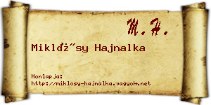 Miklósy Hajnalka névjegykártya